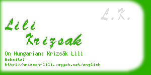 lili krizsak business card