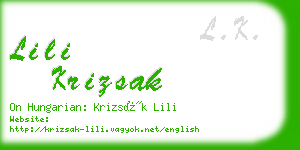 lili krizsak business card